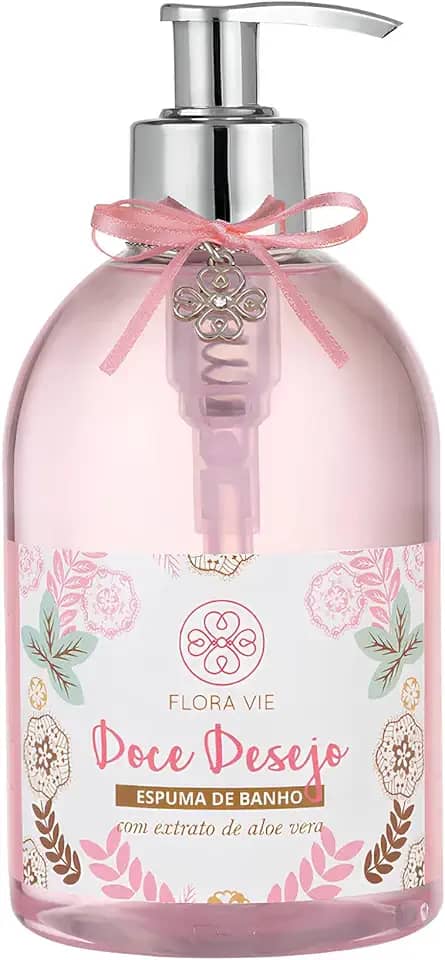 Espuma de Banho 380 ml – Espuma Cremosa Sem Sal com Glicerina & Aloe Vera para Pele Hidratada e Perfumada