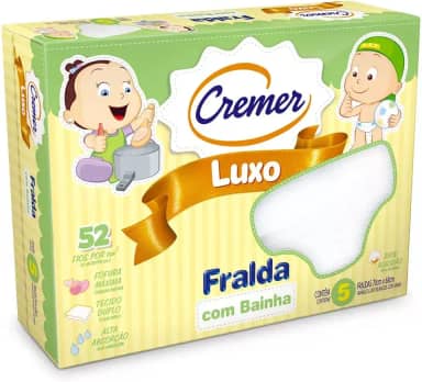 Cremer Fralda Luxo Com Bainha Pc Com 5 Unidades (Embalagem Pode Variar)