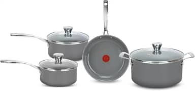 Jogo de Panelas Tefal Ceramic Vitality 4 Peças com Base de Indução, Cabos de Aço Inox, Revestimento Cerâmico e Tecnologia Thermo-Sinal®