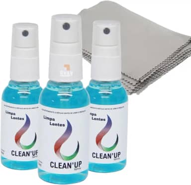 Kit 3 Limpa Óculos Celular Limpa Lentes 50ml com 5 Flanelas Limpa Tela Tv Celular Notebook