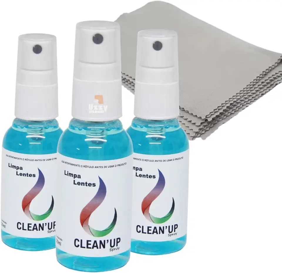 Kit 3 Limpa Óculos Celular Limpa Lentes 50ml com 5 Flanelas Limpa Tela Tv Celular Notebook