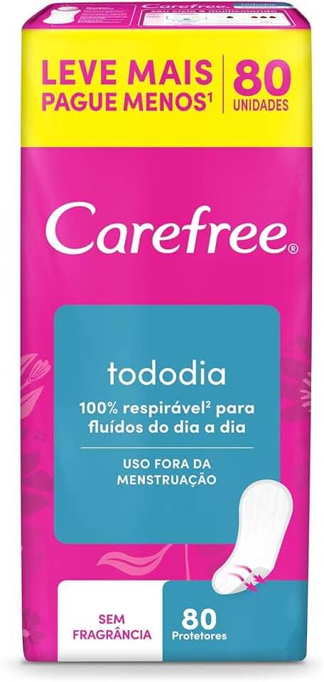 Carefree Protetor Diário Todo Dia sem Perfume 80 unidades