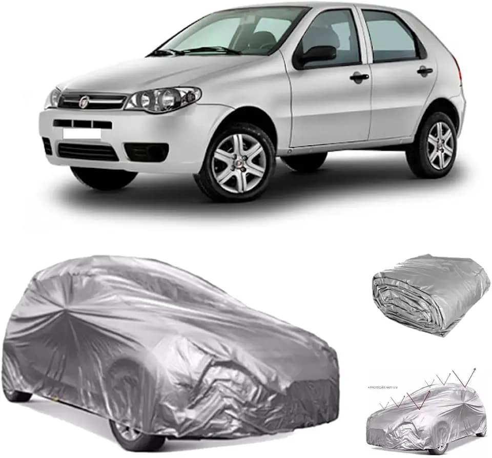 Capa Para Cobrir Carro PALIO Forrada, Impermeável, Anti-U.V. - Protege do Sol, Chuva e Poeira - LOPEZCAR