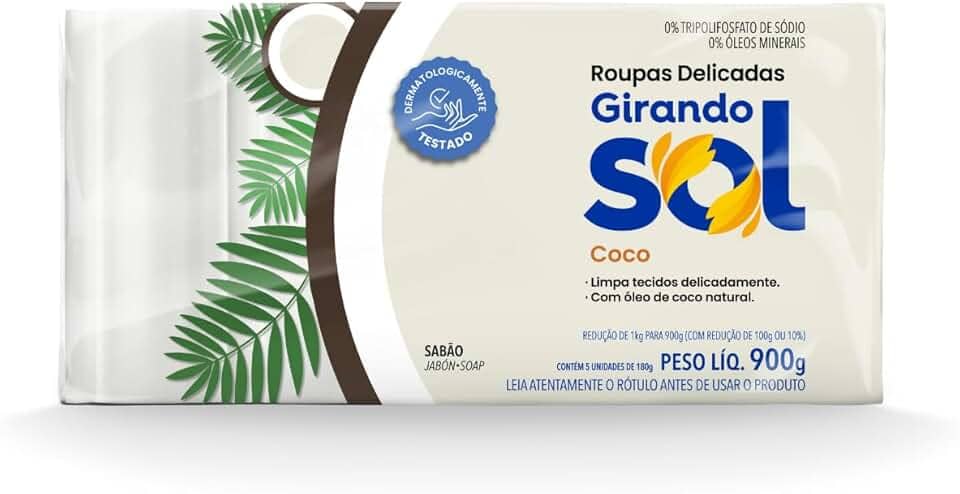 Girando Sol Sabão Em Barra Coco 1Kg