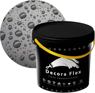 Tinta Emborrachada Decora Flex Decora Brasil Resistente a Agua 1 Litro (Cinza Chumbo)