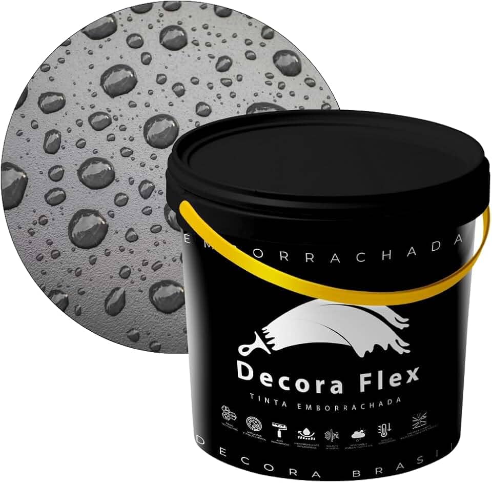 Tinta Emborrachada Decora Flex Decora Brasil Resistente a Agua 1 Litro (Cinza Chumbo)