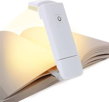2 Peças Luz de Leitura para Livro,Luminária de Leitura com Clipe e Braço Flexível USB Recarregável - Brilho & Cor Ajustáveis, Luz Ampla Cuidados com os Olhos, Ideal para Leitura na Cama e à Noite