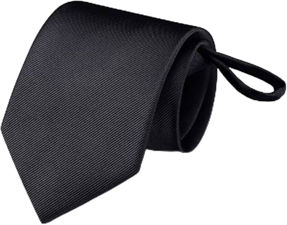 Gravata preta sólida premium clássica formal para estilo sofisticado masculino, Preto