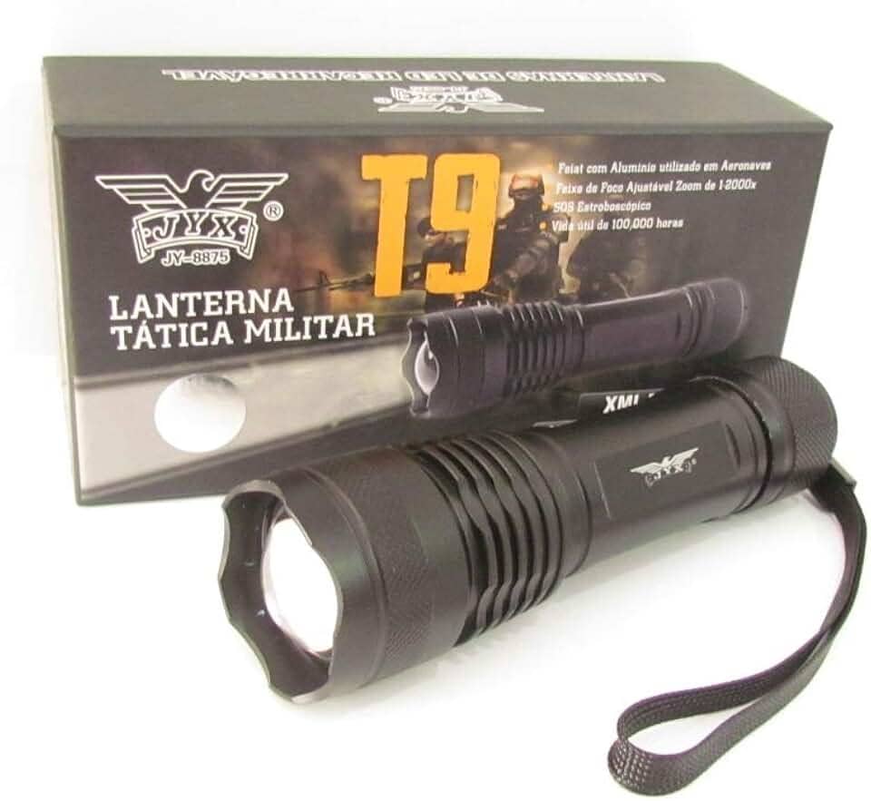 Lanterna Tática T9 Mais Forte Do Mercado 5400000l Jy-8875