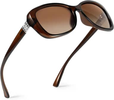 Óculos de sol femininos polarizados vintage olho de gato strass cintilante para dirigir e viajar óculos de sol polarizados