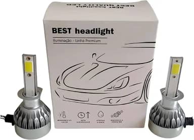 Par de Lâmpadas Automotivas Super Led Nano Compacta Encaixe H1 6000K Suits