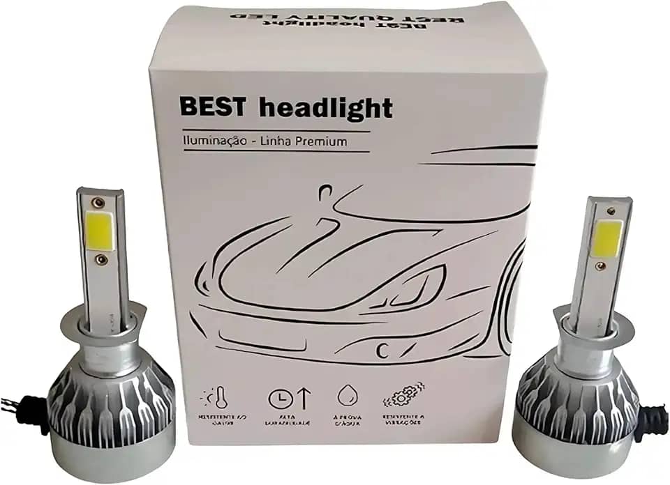 Par de Lâmpadas Automotivas Super Led Nano Compacta Encaixe H1 6000K Suits