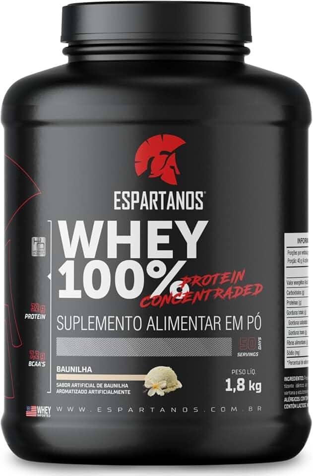 Whey Protein Concentrado 100% Pure WPC 80-1,8KG - Espartanos (Baunilha)