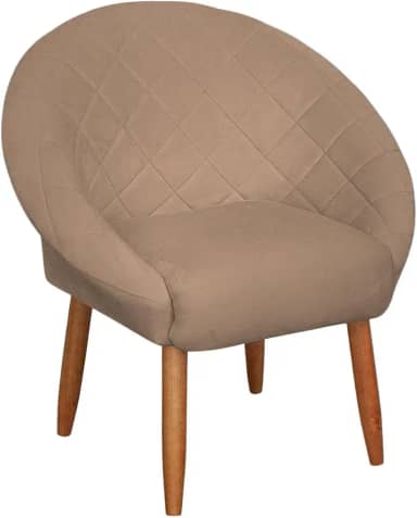 Poltrona Cadeira para Recepção sala de estar Sala de Leitura resistente reforçada tecido veludo pés madeira MOBLAN decor (1, Cappuccino)