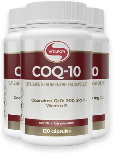 Kit 3 Coenzima Q10 200mg Vitafor 120 Cápsulas
