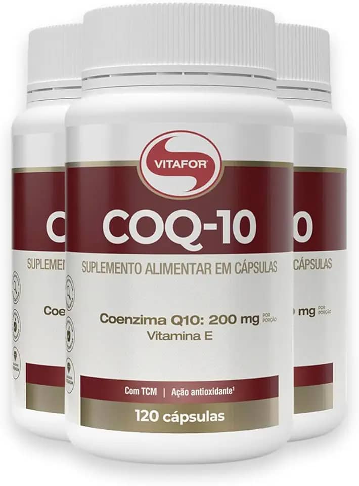 Kit 3 Coenzima Q10 200mg Vitafor 120 Cápsulas