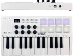 25 Teclado Controlador Midi Usb Teclas,Teclado controlador USB com 8 pads de bateria retroiluminados e produção musical