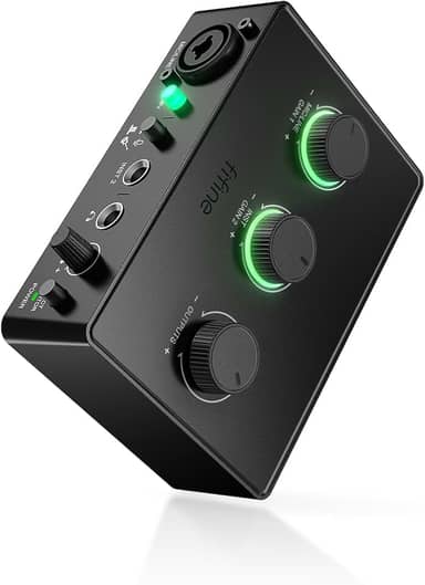 FIFINE Interface de áudio USB para gravação,mixer podcast com linha microfone XLR,monitor direto,alimentação fantasma de 48V,para instrumentos,guitarra,música,criação de conteúdo de vídeo,vocal-SC1