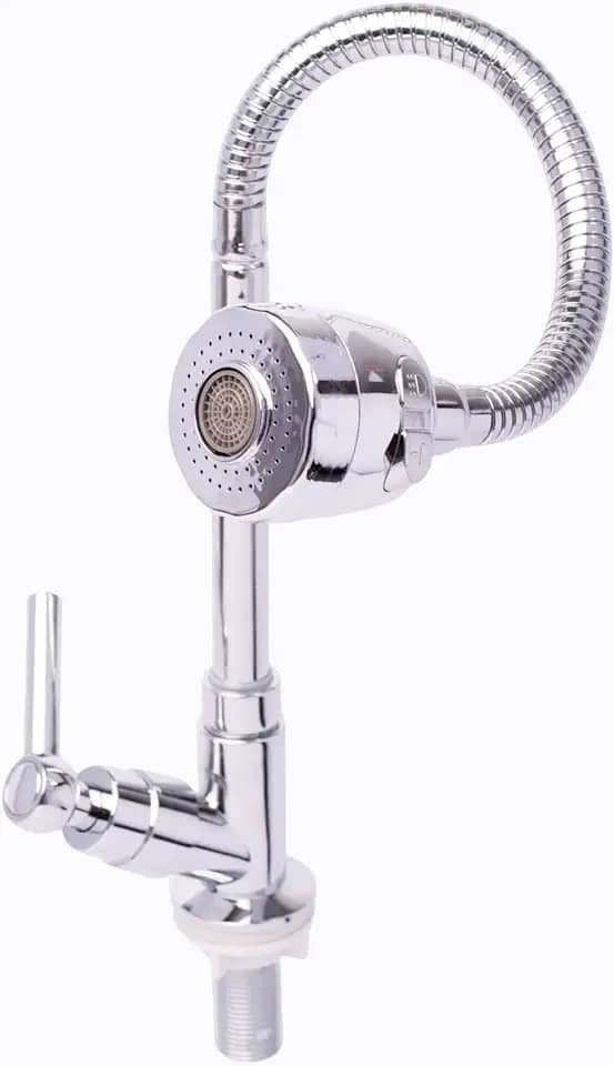 TKLA Torneira Gourmet para Cozinha Gourmet Flexivel Fria Em ABS Jato Regulavel de Mesa Cor Cromada Luxo Fria