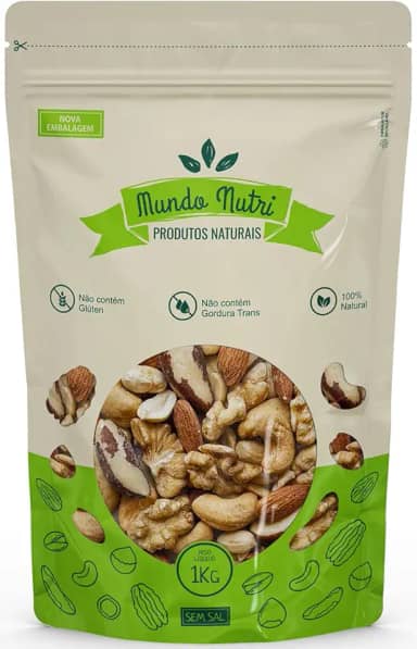 1kg Mix Castanhas Nova Safra - Sem Sal