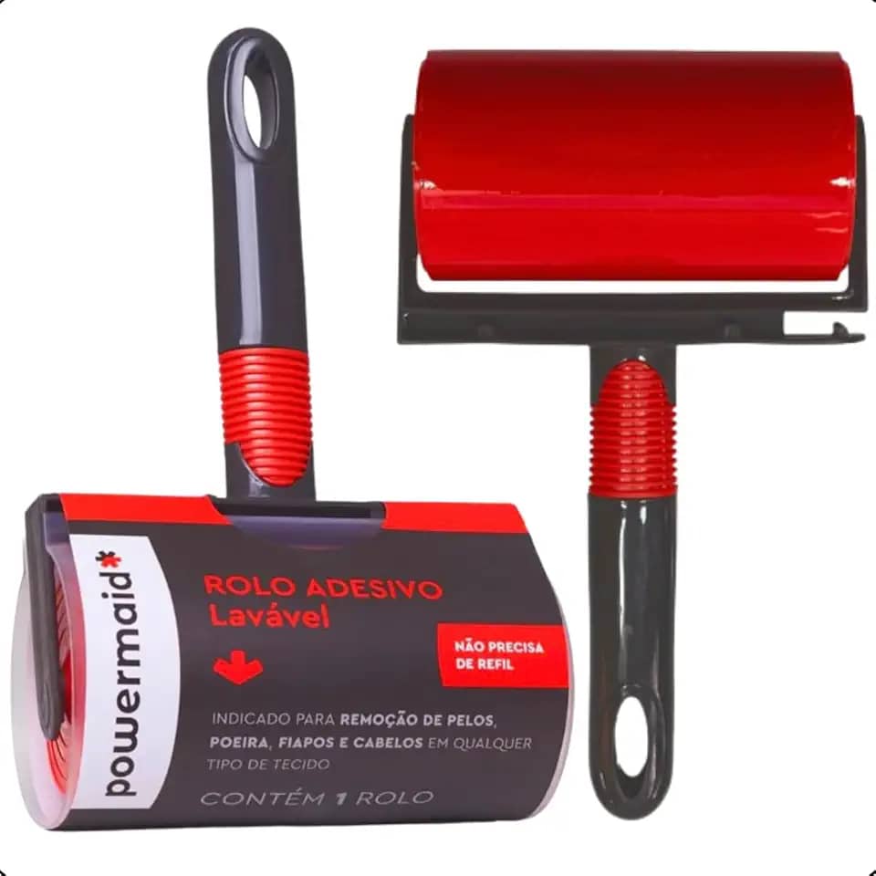 Kit 2 Rolos Adesivo Lavável Tira Pelo Roupas Cabelo Fiapo Sofá Pets Gato Cachorro