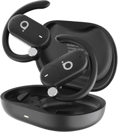 Fone de Ouvido Bluetooth 5.4 Hi-Fi, Chamadas de Voz, Cancelamento de Ruído ENC, IPX5, 100h Standby, Ideal para Corrida e Exercícios (Preto)