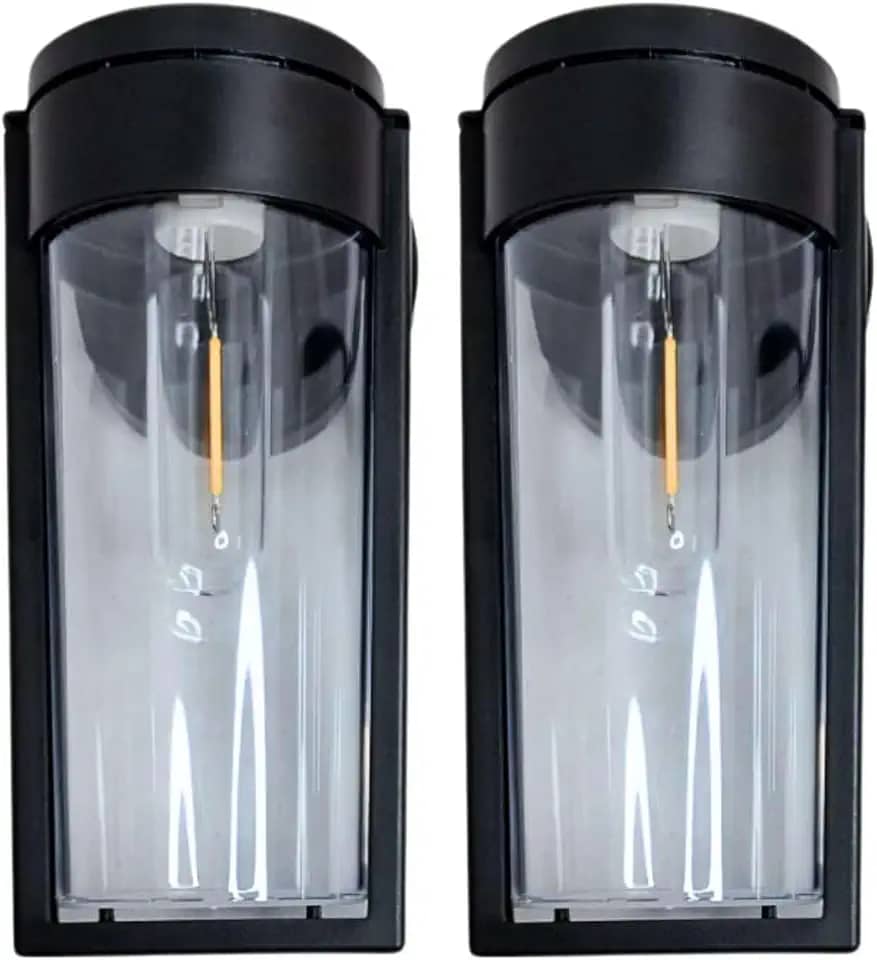 Arandela Solar LED Parede IP65 Kit 2 Luminárias Prova D'água Muro/Varanda Autonomia 8 Horas