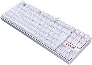 Teclado Mecanico Kumara Single Color Branco Switch Vermelho (K552W-2) - Redragon