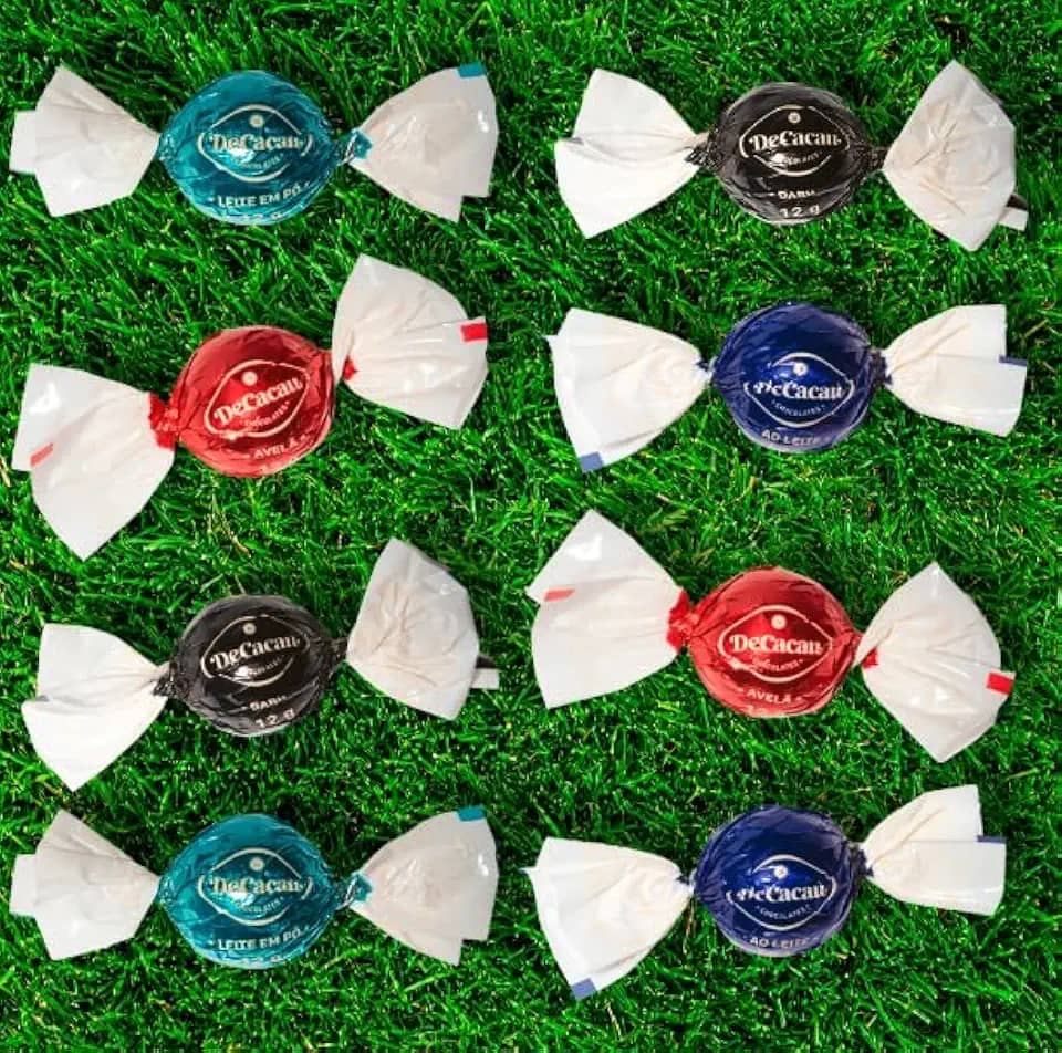 DeCacau Kit Trufa Bolinha, Chocolate Trufado, 144g, 12 Unidades 12g cada: 4 Avelã 4 Leite em Pó 4 Ao Leite, Sem Glúten