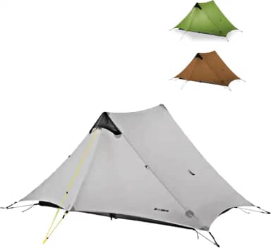 Barraca de mochila ultraleve 3F UL Gear Lanshan 1/2 pesa apenas 759.8 g Tecido de silicone único personalizado 15D impermeável 5000+mm 3/4 barraca interna para 1/2 pessoa