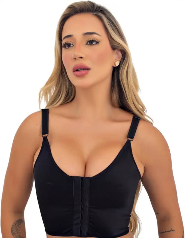 Sutiã de Alça Pós-Cirúrgico Feminino – Alta Sustentação, Conforto e Compressão | Ideal para Mamoplastia, Troca de Prótese e Mastectomia – Desenvolvido por Fisioterapeuta Pós Plástica