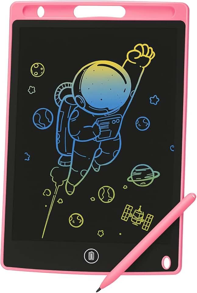 Lousa Digital Mágica Infantil LCD 12″ – Tablet de Escrita e Desenho Colorido, Educativo e Criativo para Crianças (Rosa)