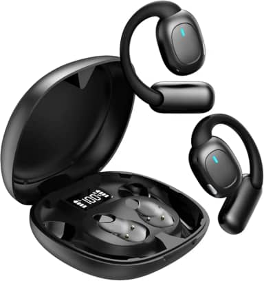 Fone de Ouvido Bluetooth Sem Fio 5.3 Esportivo, Até 48 Horas de Bateria, Leve e Confortável, IPX5 à Prova d’Água, Ideal para Corrida e Exercícios, Compatível com Todos os Dispositivos (Preto)