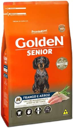 Ração Golden Fórmula Mini Bits Senior para Cães Adultos de Pequeno Porte Sabor Frango e Arroz, 10,1kg Premier Pet Para Todas Pequeno Idosos,