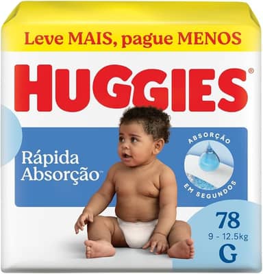 Fralda Huggies Tripla Proteção G - 78 fraldas
