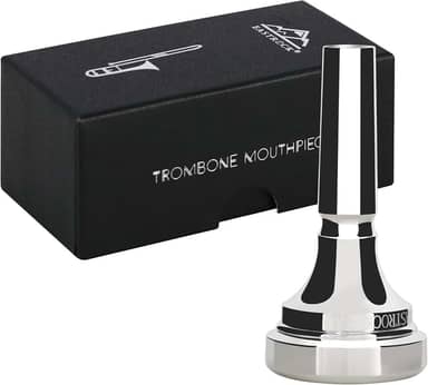 EASTROCK Bocal de trombone, bocal de trombone banhado a prata, haste pequena 9BS, acessórios para instrumentos de trombone embalados a vácuo