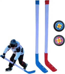 Tacos de hóquei no gelo para crianças, conjunto de taco e bola de hóquei infantil, conjunto de taco de hóquei de rua infantil, equipamento de treinamento de hóquei infantil para meninos e meninas