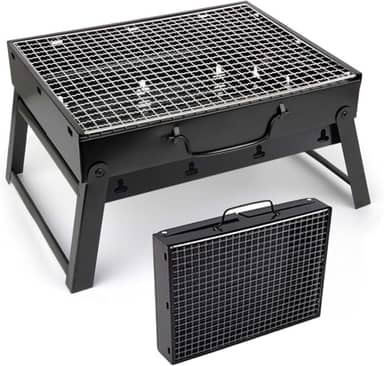 Mini Churrasqueira Portátil Prática Com Pernas Dobráveis