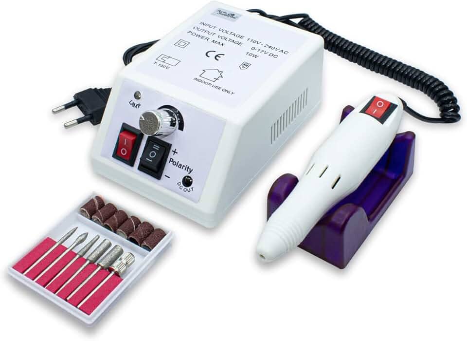 Lixadeira Motor Unhas Elétrica Profissional Mercedes Branca, Bivolt 110V - 220V