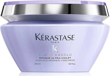 Kérastase Máscara Blond Absolu Masque Ultra-Violet, Cabelos loiros, descoloridos, Hidratação, neutraliza os tons amarelados, Ácido Hialurônico, Flor de Edelweiss, 200 ml