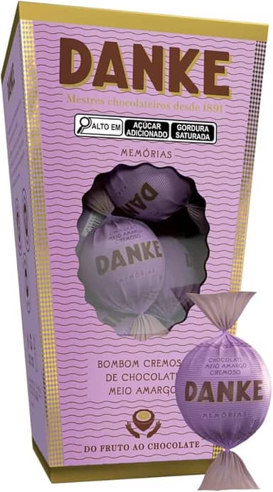 Bombom Meio Amargo Danke Memórias Caixa 162g