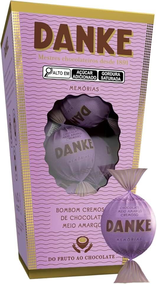 Bombom Meio Amargo Danke Memórias Caixa 162g