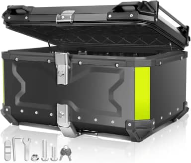 Wulnar Baú para Moto, Baú de Alumínio 65L, Modelo Universal, Alto Volume