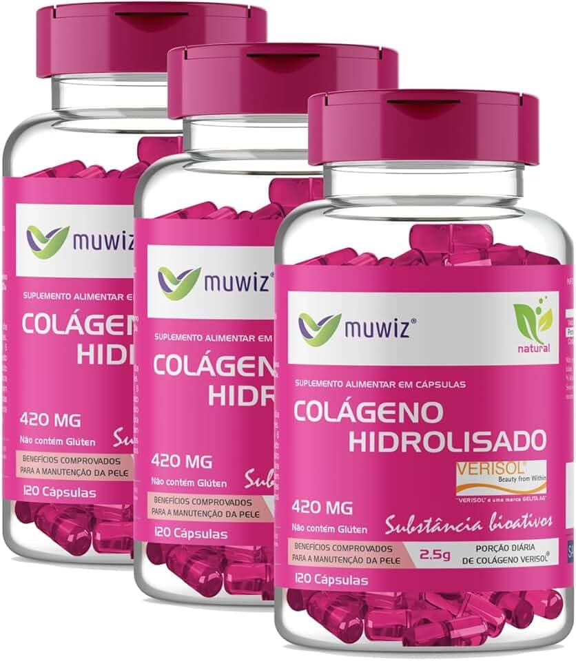Colágeno Verisol Peptídeos Biotivos 420 mg 120 Cápsulas - Kit 3 Frascos