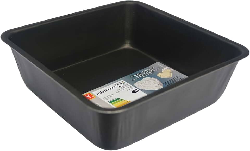 Assadeira Quadrada Alta 18 cm Antiaderente - 18 X 18 X 6 cm, Jolly