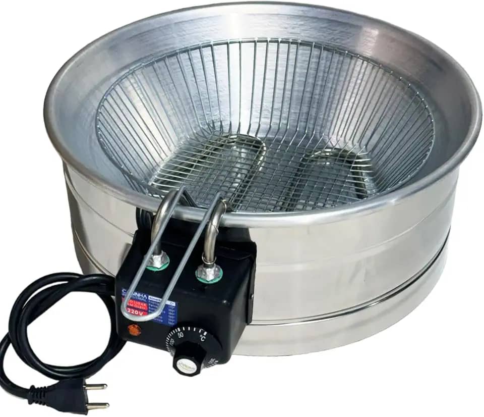 Fritadeira Elétrica Industrial Tacho Redondo 10L - Pastel, Coxinha, Kibe, Batata (220v)