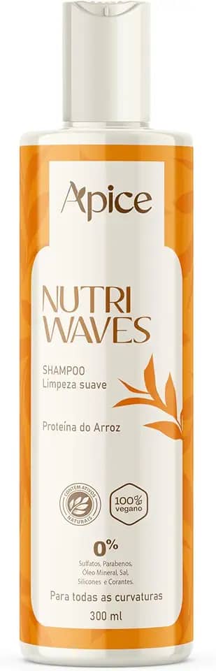Ápice Shampoo Nutri Waves | Limpeza Suave com Nutrição para Cabelos Cacheados, Ondulados, Crespos e em Transição | 300ml