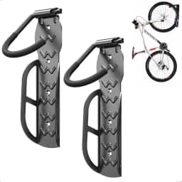 Suporte Bicicleta Parede Com Apoio De Pendurar Bike Na Vertical Resistente Com Gancho Emborrachado Preto