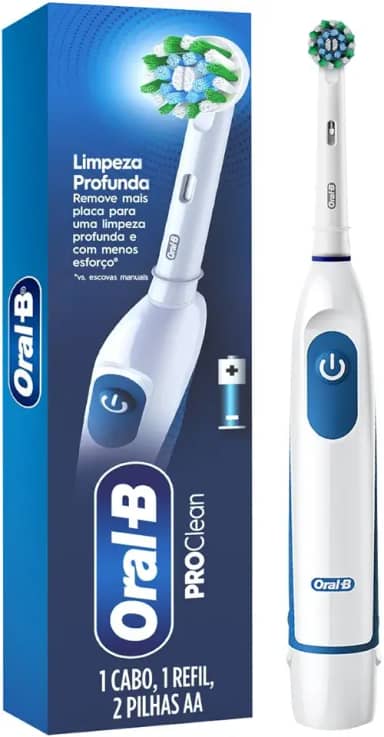 Oral-B Power, Escova de Dentes Elétrica, Remove mais Placa que uma Escova Manual, cor Branca