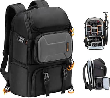 Tarion Mochila profissional para câmera, grande, com compartimento para notebook, suporte de tripé, impermeável, capa de chuva, fotografia ao ar livre, caminhadas, viagens, mochila DSLR profissional